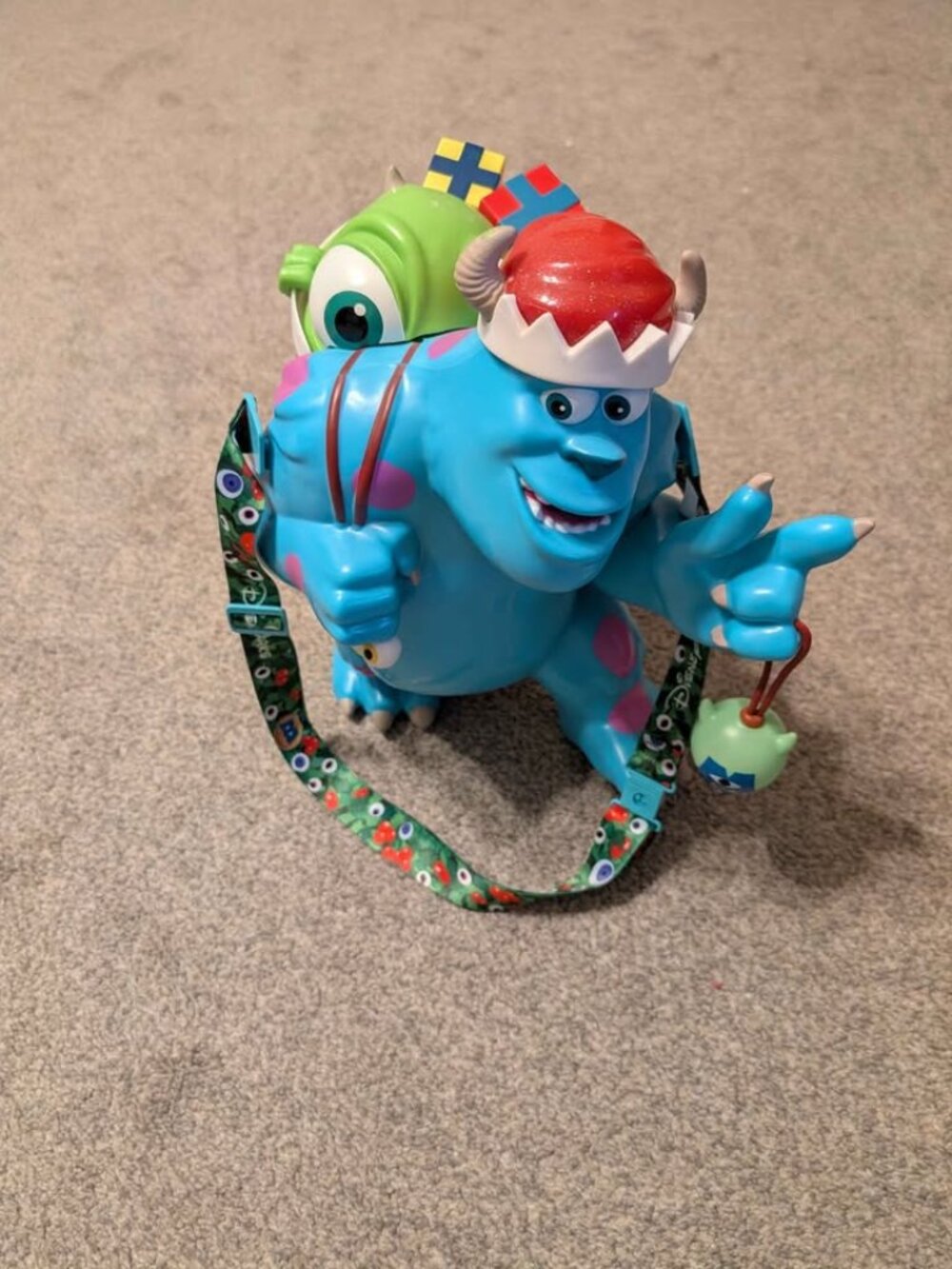 Disney World Christmas Monsters Inc Santa Sulley Popcorn Bucket